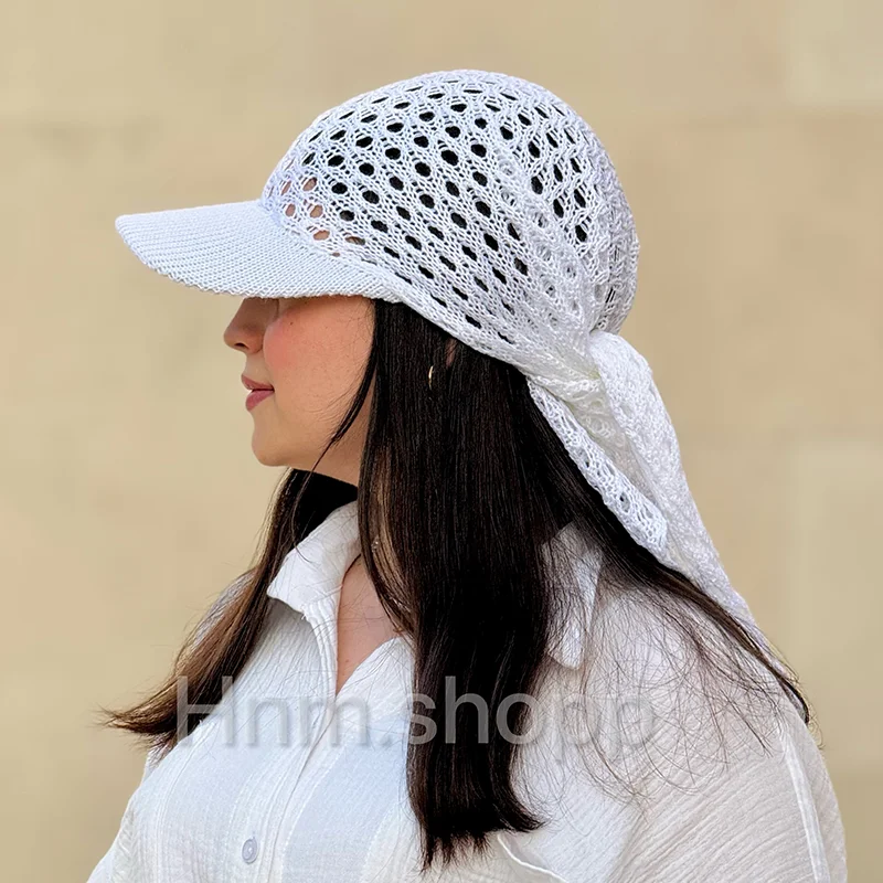 مینی اسکارف نقابدار سفید