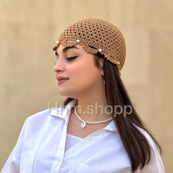 کلاه قلاب بافی مدل ماهرخ