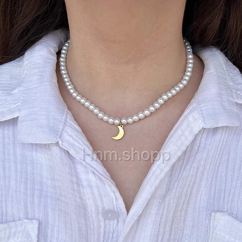 گردنبند مروارید و ماه کد 501