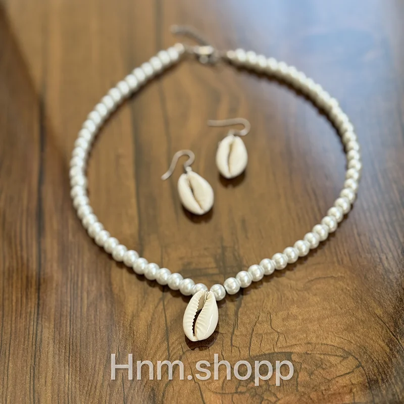 ست گردنبند و گوشواره صدفی